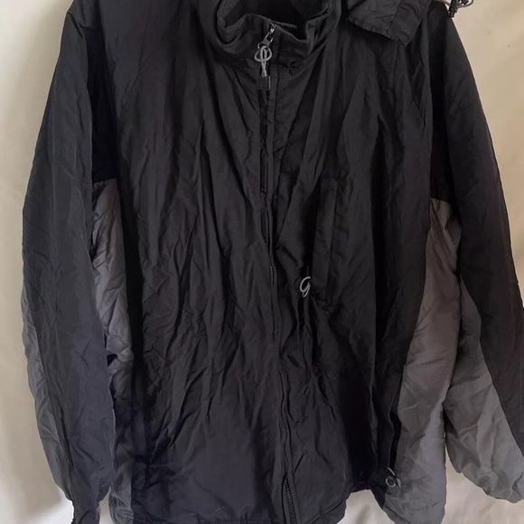 VTG Trader Bay Jacket Mens Sz XXL Black Nylon Fleece Lined Full Zip Bomber - Picture 2 of 7